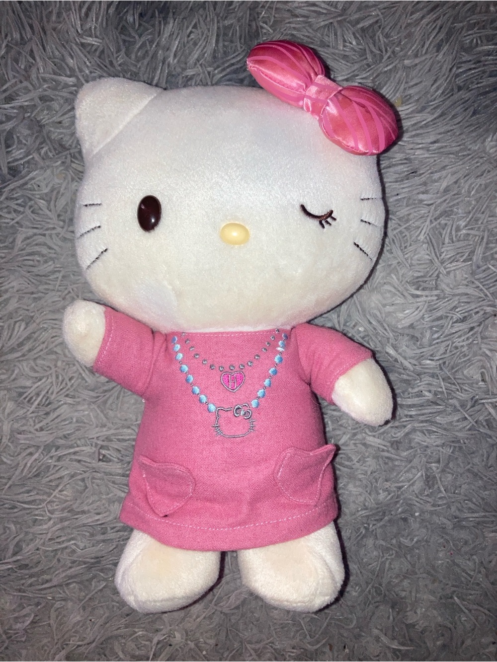 Hello Kitty Pink and White Plush Doll with Bow